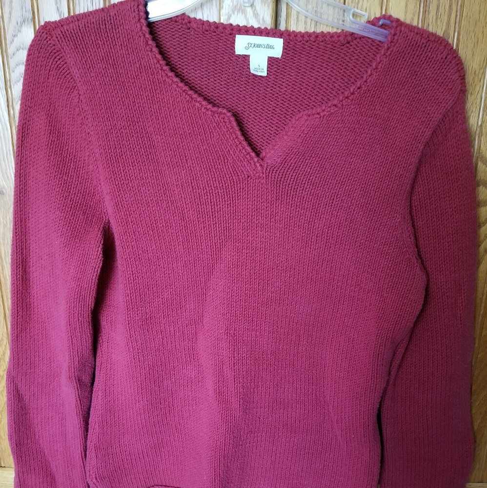St. John's Bay Red v-neck Sweater Small
